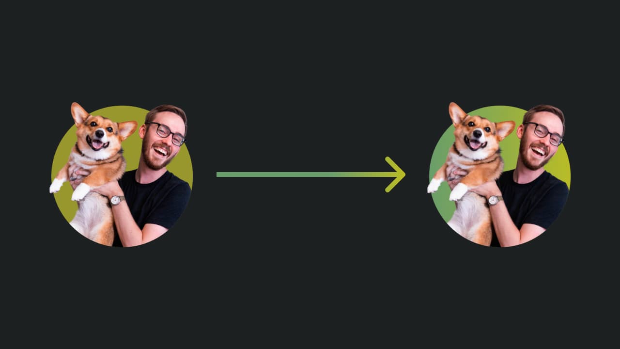 The hero photo from the old design being replaced by the hero photo in the new design.